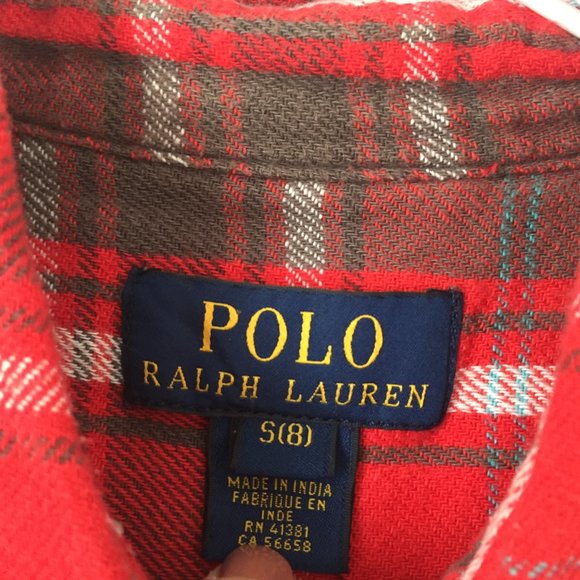 POLO RALPH LAUREN, BOY'S WARM COTTON SHIRT, SZ 8 - Picture 4 of 5